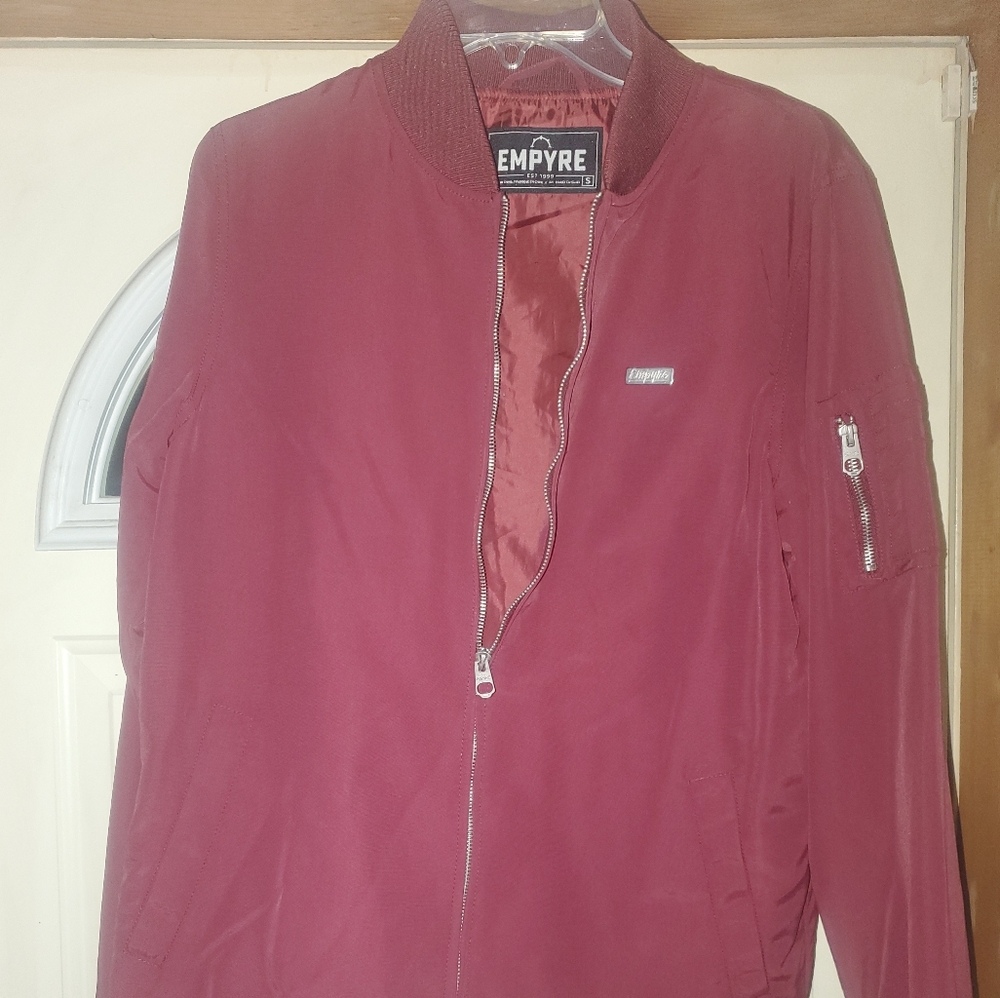 Men's Burgandy Bomber Jacket